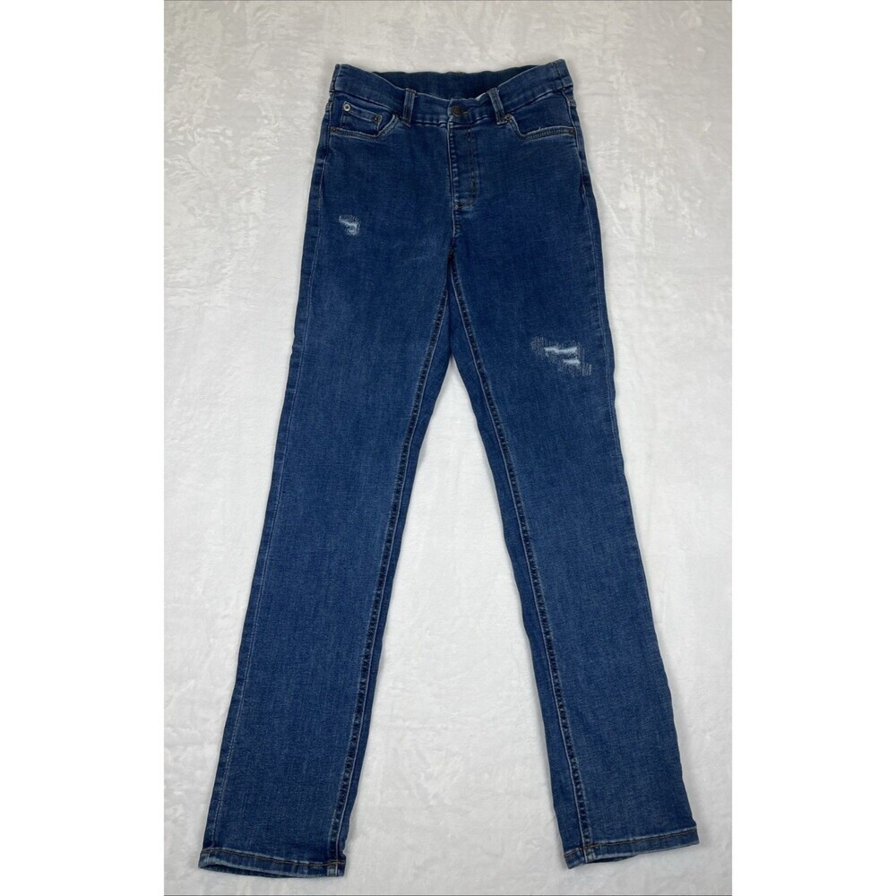d&co. Denim & Company Women's Distressed Jegging Jeans Blue Size 8T Tall